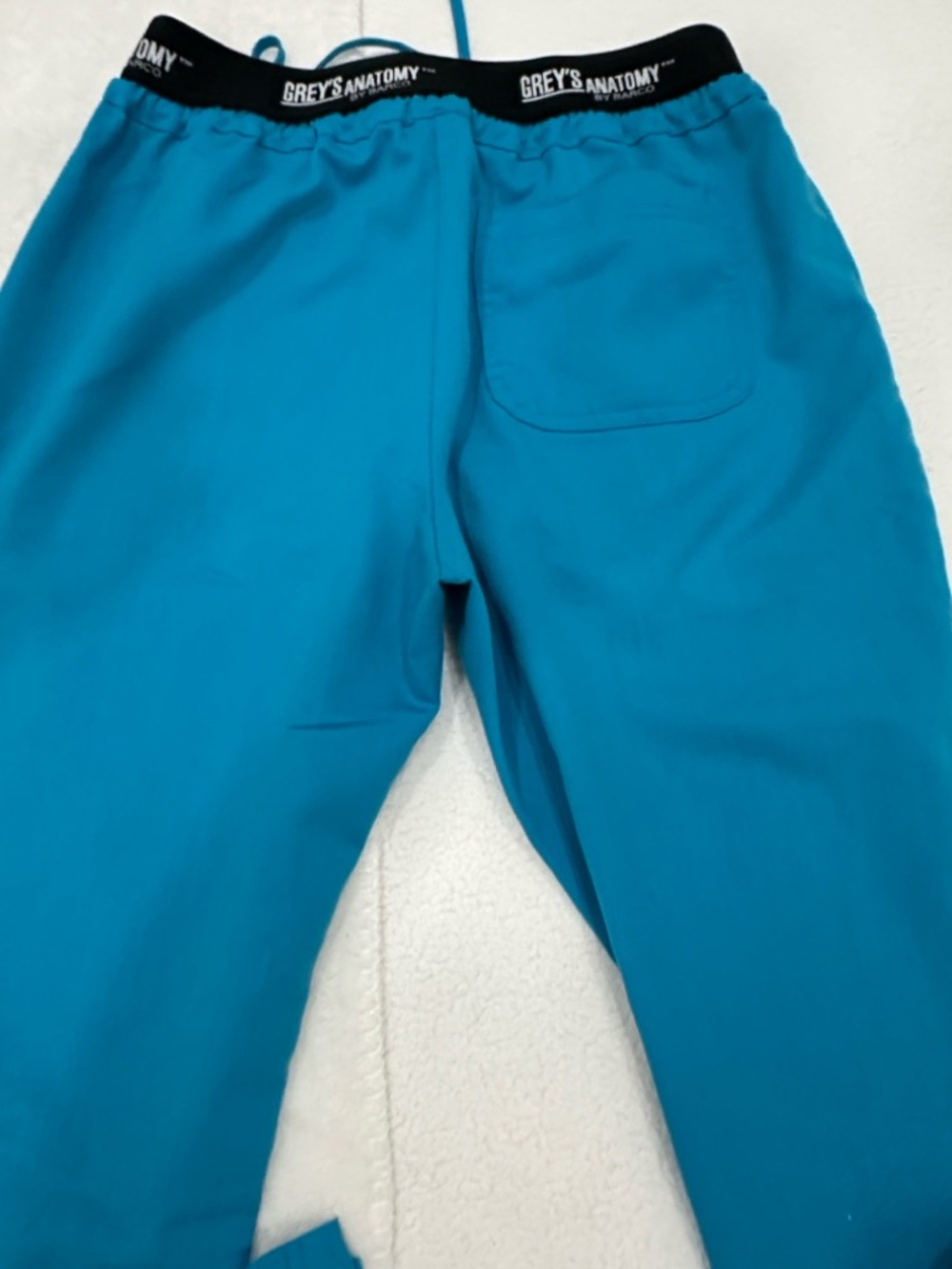 Grey's Anatomy Teal Blue Medical Scrub Pants with Logo Waistband size S